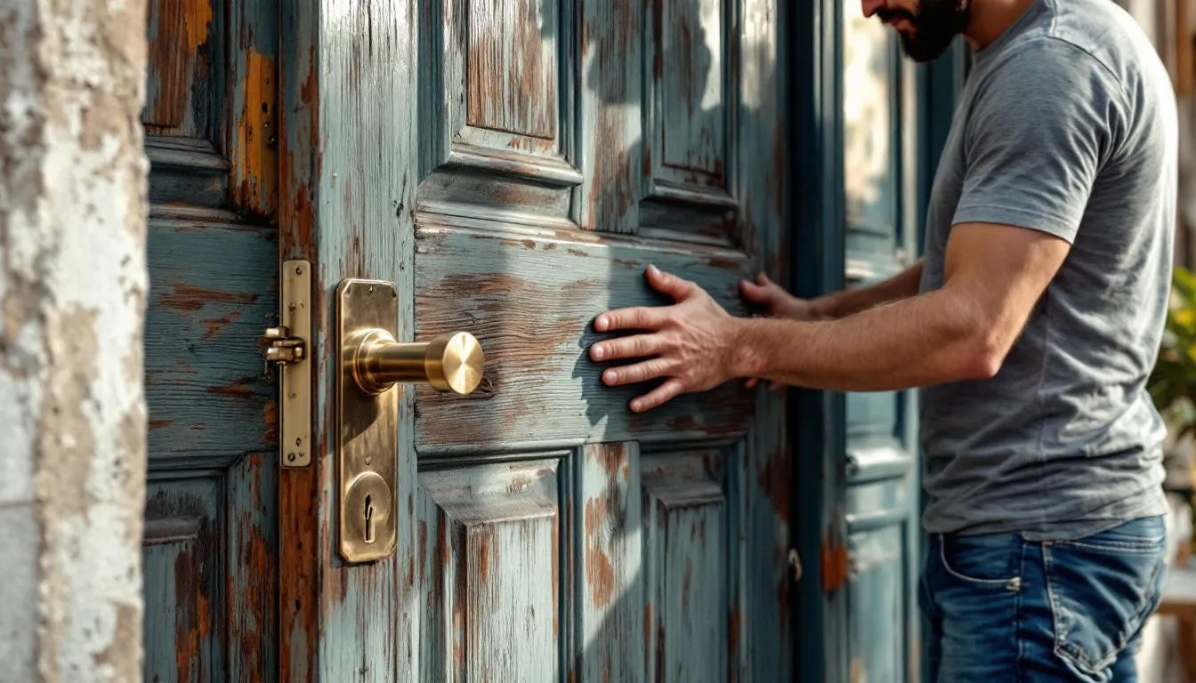 Clé coincée dans la serrure illustrant un problème de verrouillage