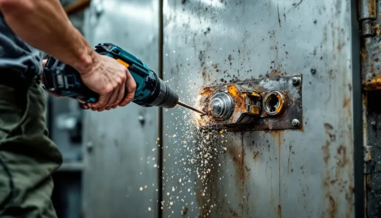 Percer une serrure cassée pour débloquer un mécanisme endommagé