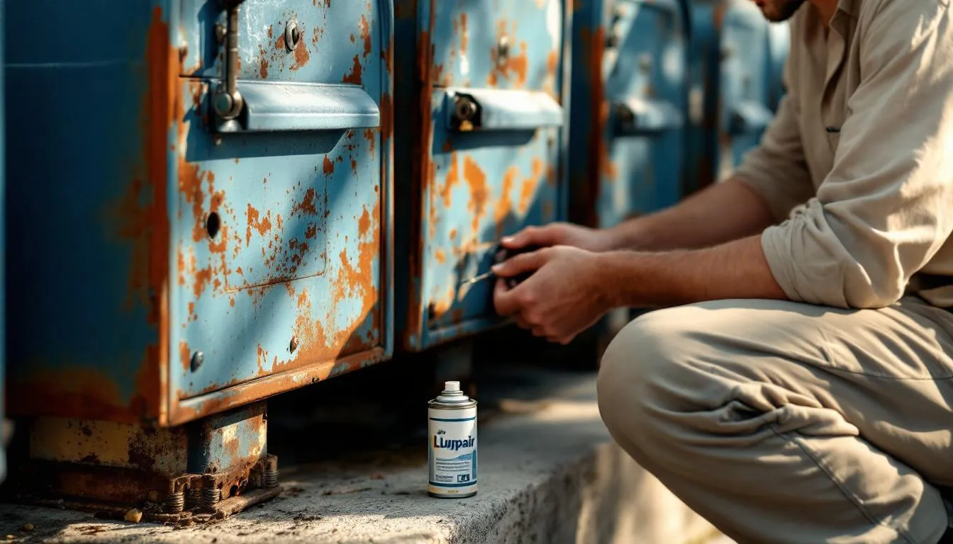 Serrure de boîte aux lettres bloquée montrant un mécanisme verrouillé