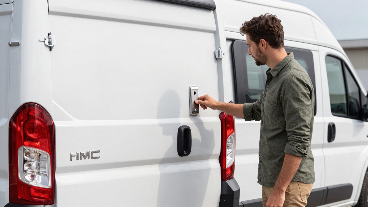 Serrure pour soute de camping car Fiat Ducato, dispositif de sécurité