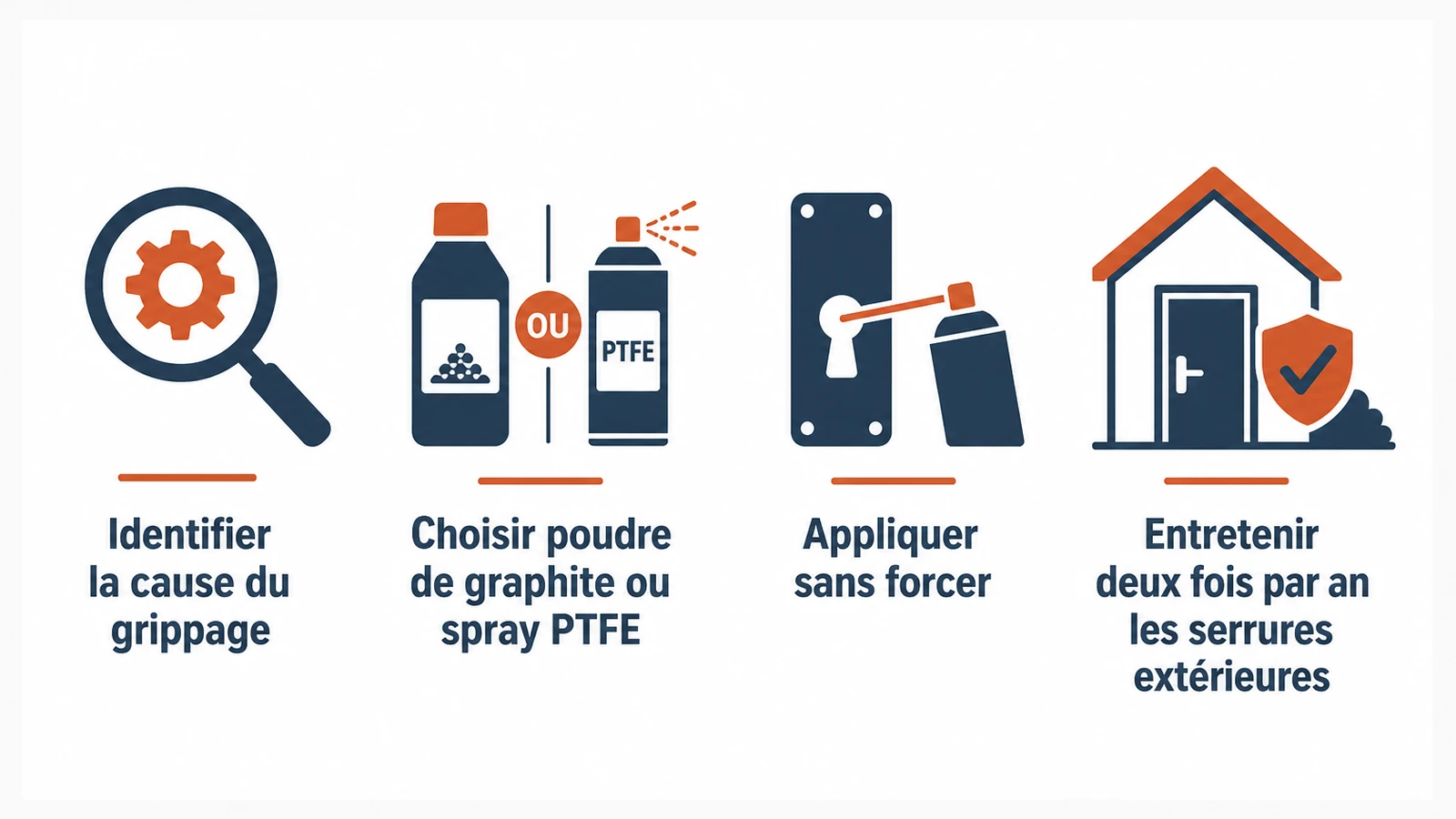 Les étapes concrètes pour dégripper une serrure qui bloque la clé.