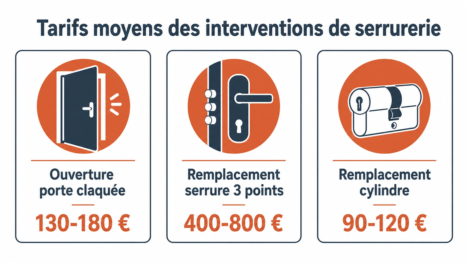 Fourchettes de prix pour les interventions courantes de serrurerie en Occitanie.